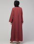 Islamic Simple Abaya with Front Closure for Everyday Use In the Shade Rust