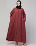 Islamic Simple Abaya with Front Closure for Everyday Use In the Shade Rust