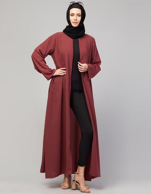 Islamic Simple Abaya with Front Closure for Everyday Use In the Shade Rust