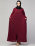 Muslimah Basic Abaya with Zipper for Everyday Life In the Color Maroon