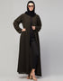 Modern Abaya with Detachable Zip for Modesty and Style In Shade of Olive