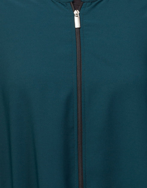 Dubai Long-Sleeved Abaya with Flared Hem for a Sophisticated Look In Color Teal Blue