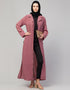 Muslim Abaya with coat collar and self-fabric buttons In the Shade of Mauve Pink