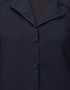 Modest Abaya with open front and coat-style collar In the Color Navy Blue