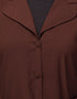 Islamic Abaya with coat collar and buttoned In the Color Brown