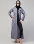 Arabic Abaya with self-fabric buttons and coat collar In the Shade Of Sky Blue