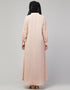 Trendy Basic abaya with front opening and hidden placket in the Shade Skin