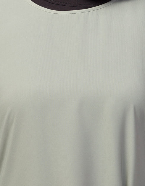 Dubai Abaya with front opening and hidden placket for everyday wear in Color Sage Green