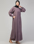 Muslim Abaya with a simple design and front opening In the Shade of Lt Purple