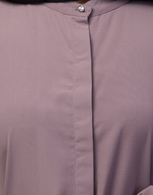 Muslim Abaya with a simple design and front opening In the Shade of Lt Purple