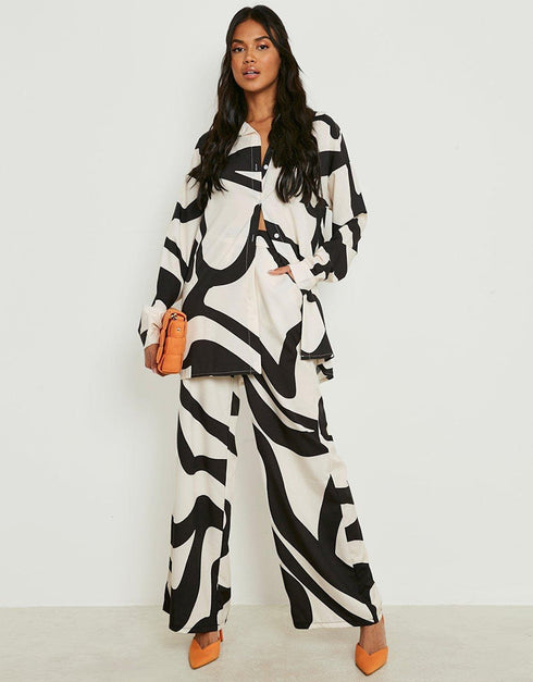 Designer Party Wear Readymade Co-Ords Set White Korean Bsy Pant Shirt Front View