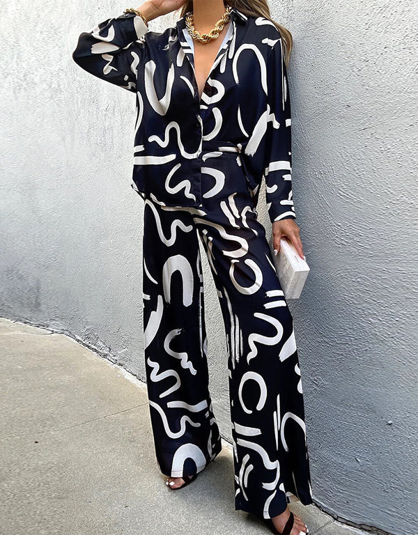 Designer Party Wear Readymade Co-Ords Set Black Korean Bsy Pant Shirt Front View