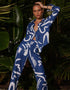 Designer Party Wear Readymade Co-Ords Set Blue Korean Bsy Pant Shirt Side View