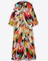 Multi Color Soft Satin Silk Maxi Dress