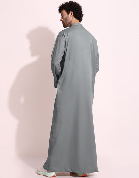 Grey Thobes Mulburry Cotton Digital Printed Work Closure View