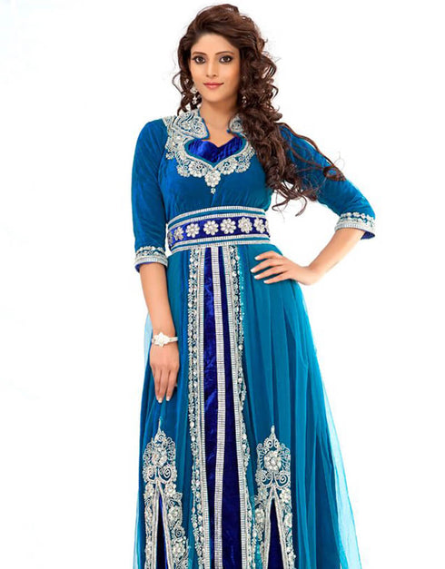 Chic Blue Color Handband Moroccan Traditional Wear