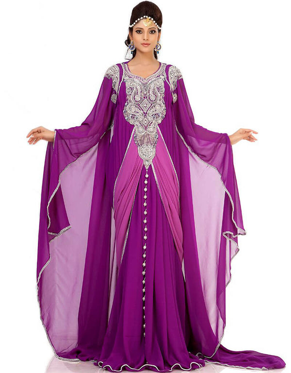 Trendy Classy Purple Color Designer Arabic Farasha