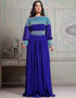 Women Tantalizing Blue Georgette Hand Stone EmbroideryFustan
