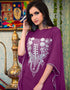 Modern Purple Color Georgette Hand Silver Embroidery Kaftan