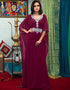 Chic Violet Georgette Hand Silver Embroidery Kaftan
