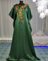 Muslimah Bottle Green Hand Golden Embroidery Farasha