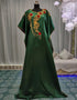 Muslimah Bottle Green Hand Golden Embroidery Farasha