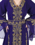 Muslimah Navy Blue Georgette Pearl Embroidery Kaftan