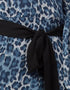 Arabic animal printed bell sleeve Casual Abaya Navy Blue