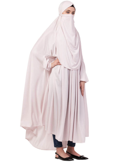 Modest Extra Nose Piece Head To Toe Free Size Jilbab Light Pink