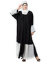 Arabic Bottom and Sleeve embroidered fabric with extra Jacket at front Abaya Black