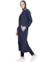 Islamic Front open with hood Jersey Sports Abaya Navy Blue
