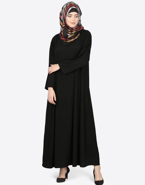 Arabic Basic plain casual Abaya Black