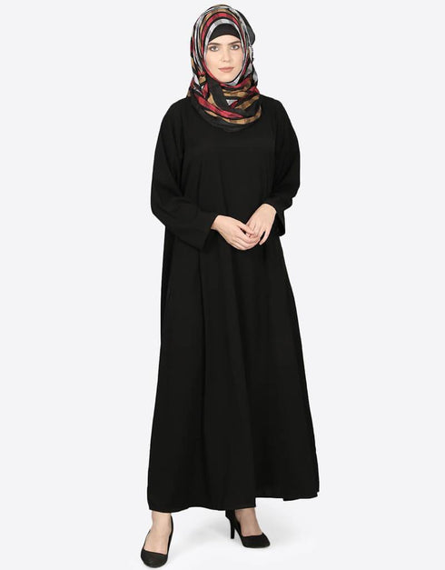 Arabic Basic plain casual Abaya Black
