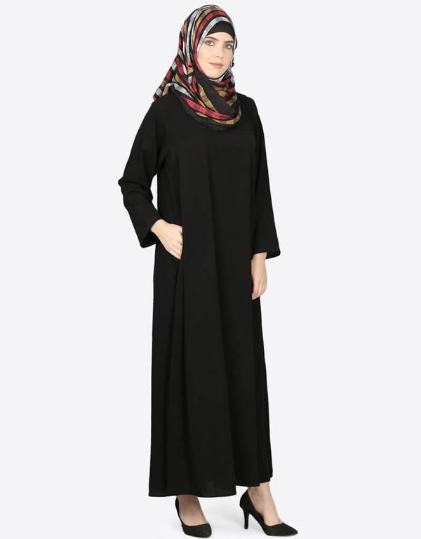 Arabic Basic plain casual Abaya Black