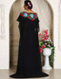 Islamic Black Georgette Stone Embroidery Moroccan