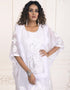 Trendy Pure White Formal Farasha Style Kaftan