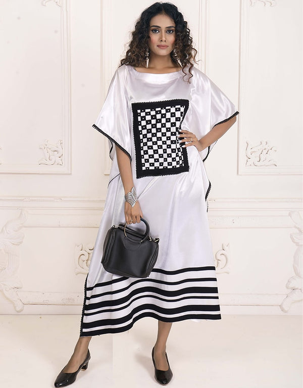 Dubai Smoky White Handmade Farasha Kaftan