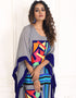 Women Santa Grey Color Real Georgette Handmade Free Size Kaftan