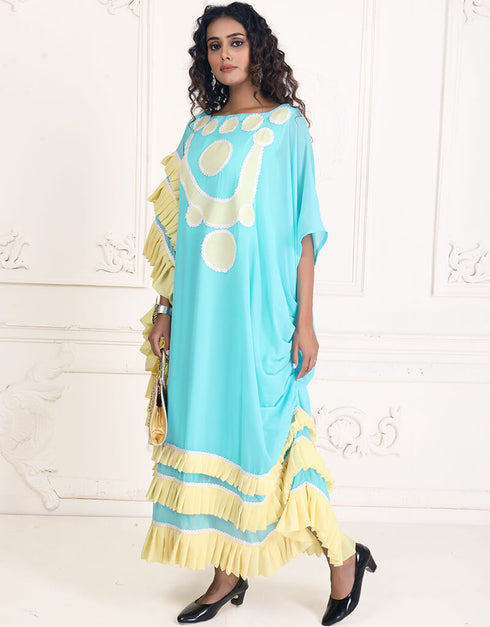 Muslimah Blizzard Blue Maxi Style Summer Wear kaftan