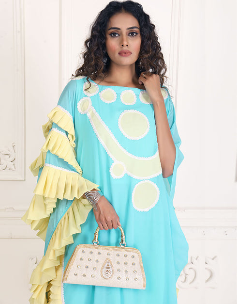 Muslimah Blizzard Blue Maxi Style Summer Wear kaftan