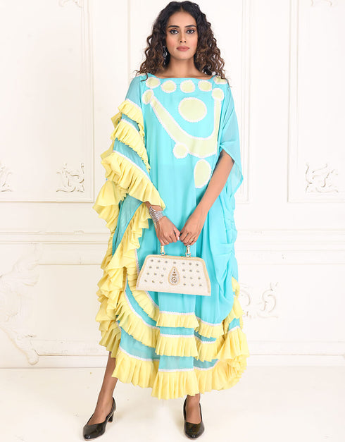 Muslimah Blizzard Blue Maxi Style Summer Wear kaftan
