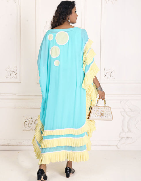 Muslimah Blizzard Blue Maxi Style Summer Wear kaftan