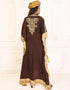Chic Crater Brown Designer Georgette Kaftan