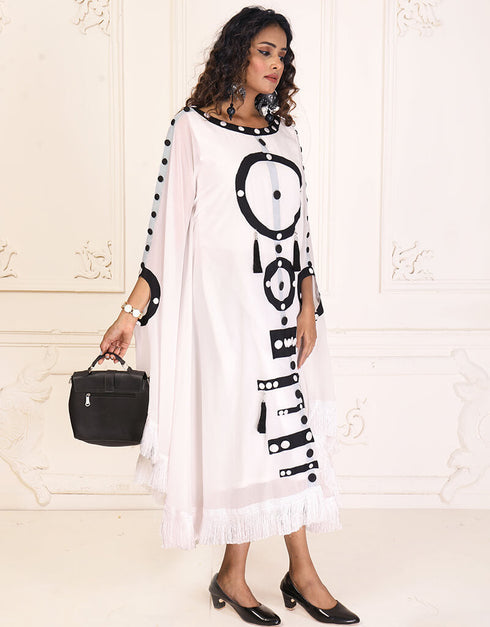 Muslim White resort Beach Wear Farasha Style Kaftan