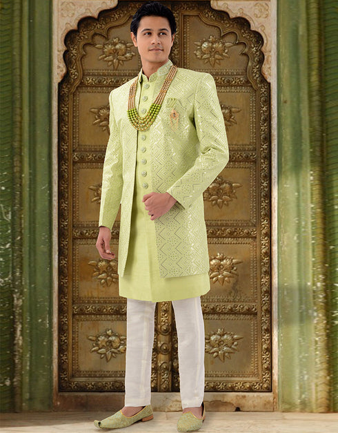 green Kurta silk Jacket