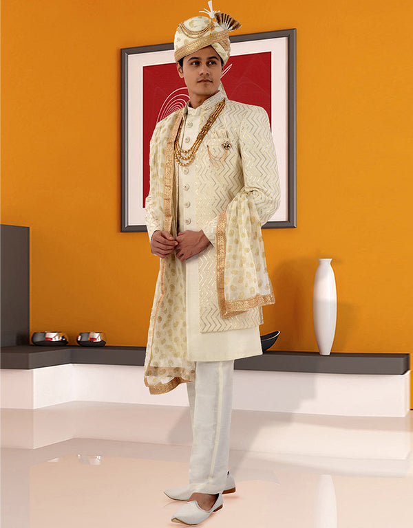 cream Kurta silk Jacket