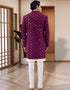 grape Kurta silk Jacket Closure View