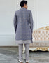 modern grey Kurta silk Jacket Closure View