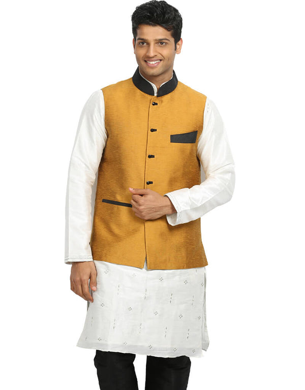 Gold Yellow Jacket Art Silk NA