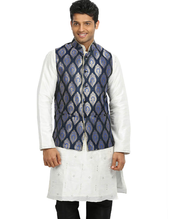 Blue Jacket Zari Brocade NA